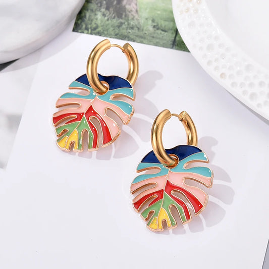 Tropical Leafdrop Earrings